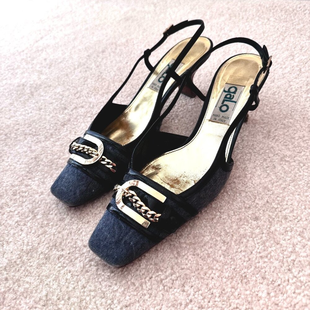 Slingback In Patchwork Denim - image 2